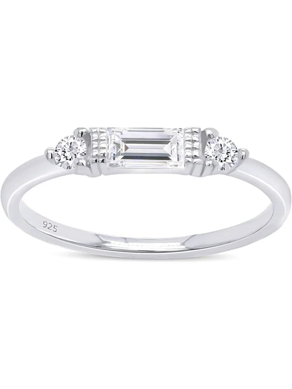 Dainty 3 Stone Stackable Birthstone Ring for Women | 14K Gold Over Silver